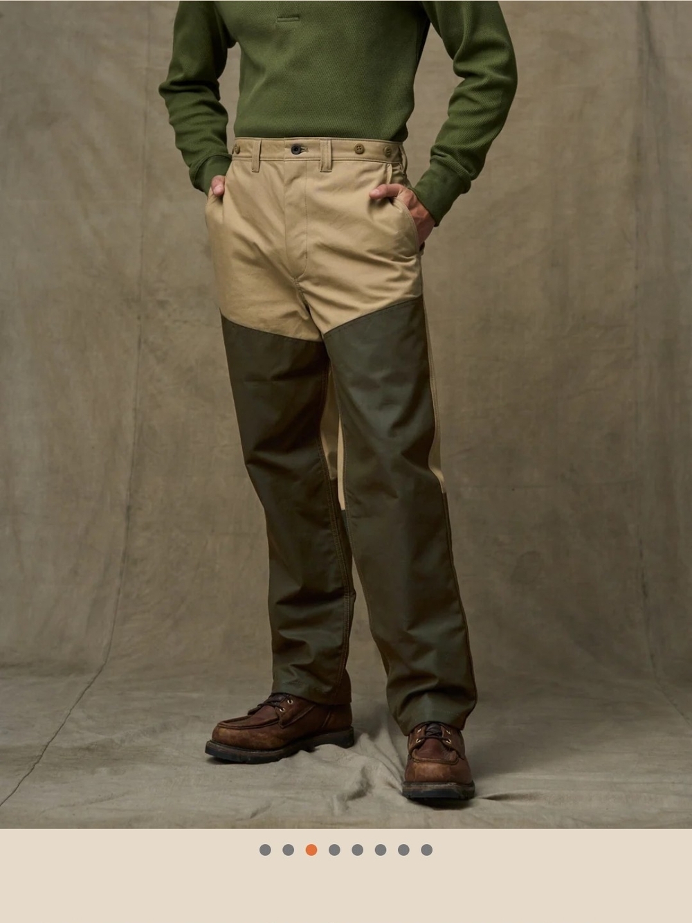 C.C. Filson Olive and Tan Two-Tone Utility Hunting Denim